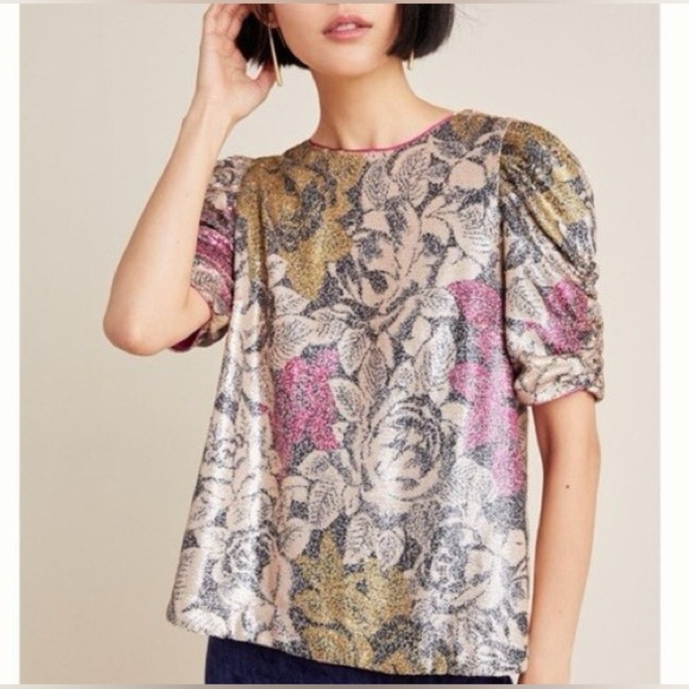 Anthropologie sequined blouse